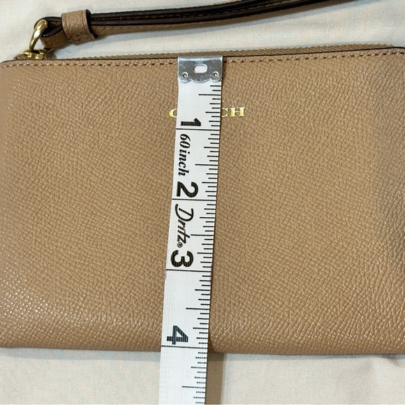 Coach Tan Corner Zip Wristlet - Picture 6 of 9